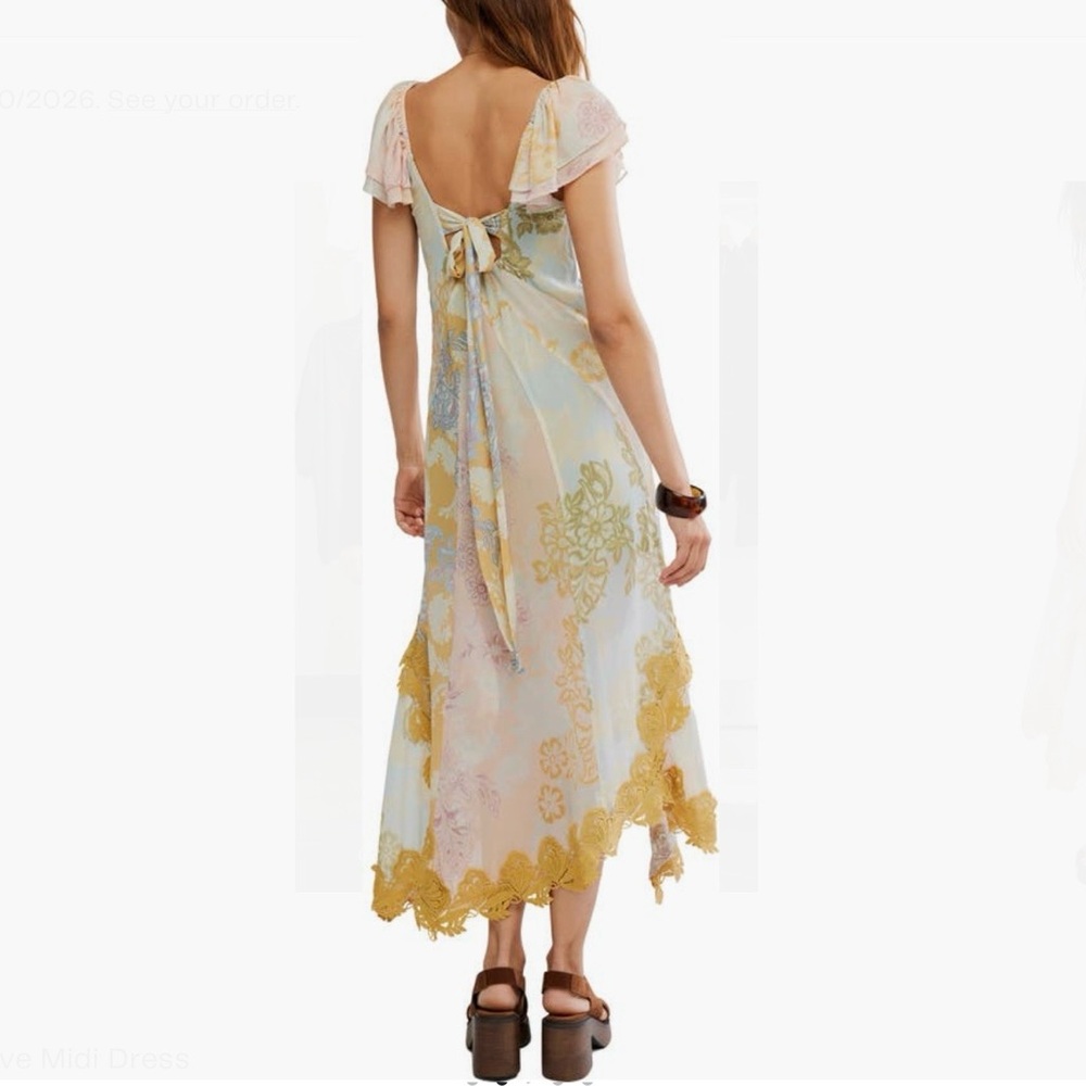Free People Bali Aurora Flutter Sleeve Midi Dress - Picture 2 of 7